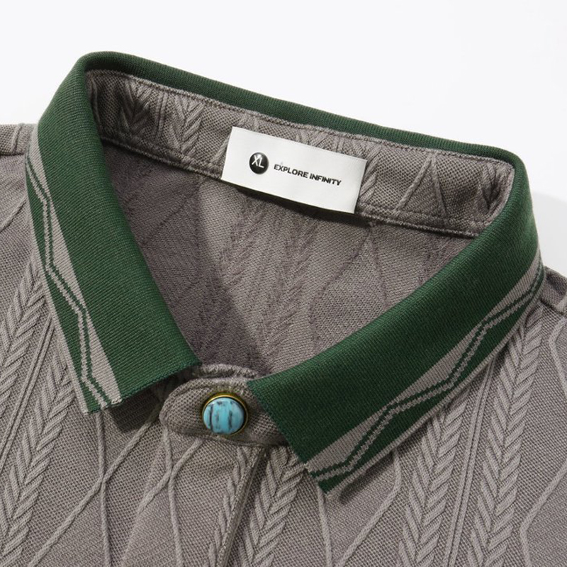 omaiga Men's Sweater Polo Shirt 518601