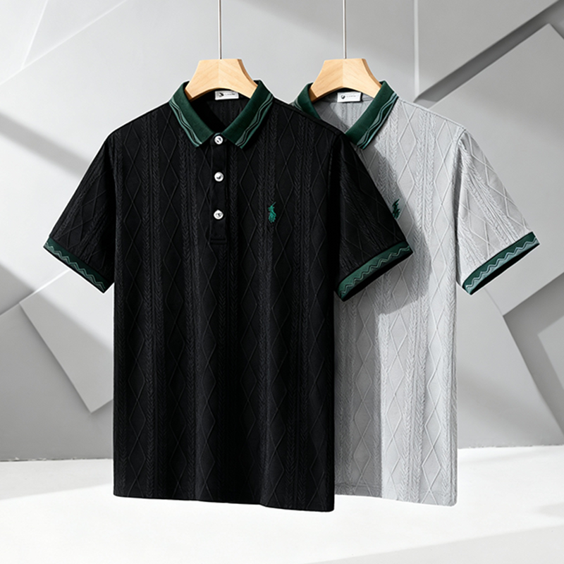 omaiga Men's Sweater Polo Shirt 518601