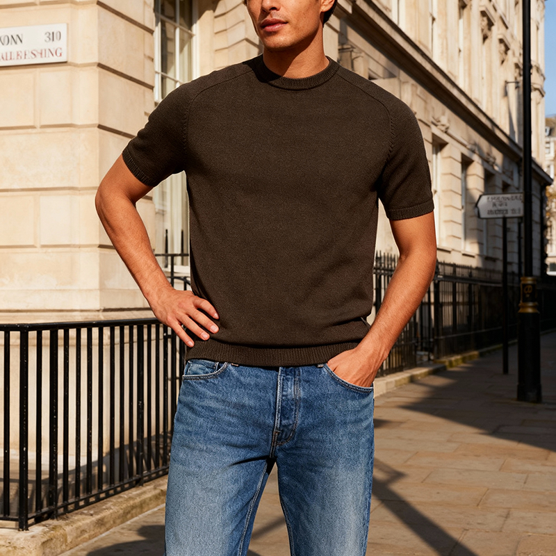 omaiga Men's Sweater Polo Shirt 530627