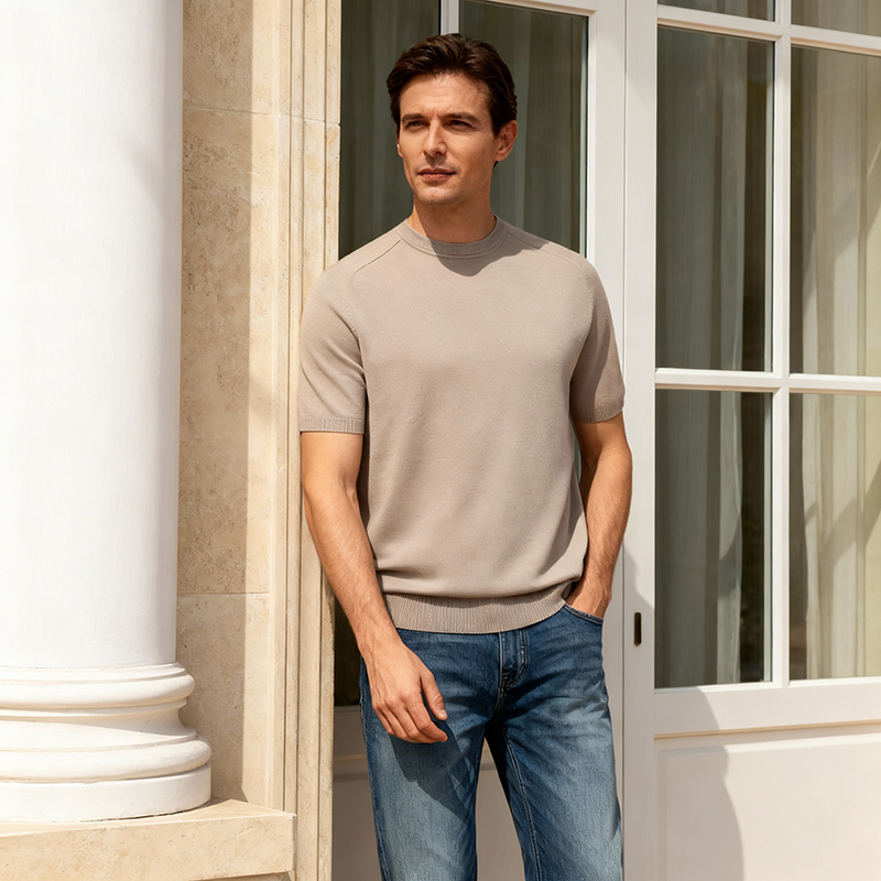 omaiga Men's Sweater Polo Shirt 530627