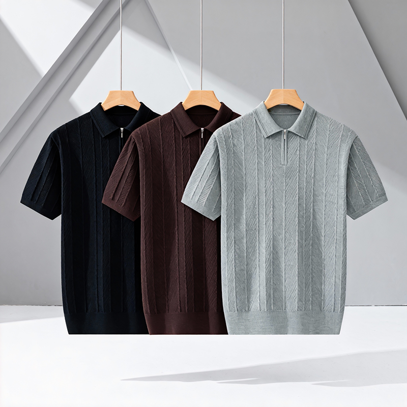 omaiga Men's Sweater Polo Shirt 530720